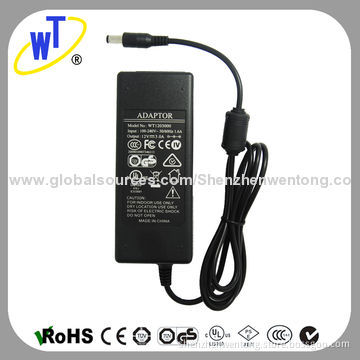 36W 12V 3A Regulated DC Power Supplies, 5.5*2.1 Connector, C8 SocketNew